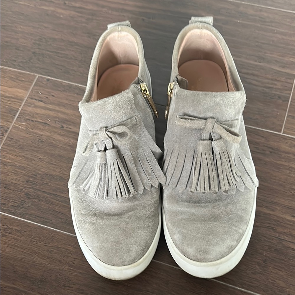Kate Spade Gray Suede Tassel Slip-On Shoes